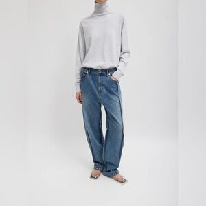 Tibi Spring Denim Tuck Jean - Shorter size 24/Waist 28”